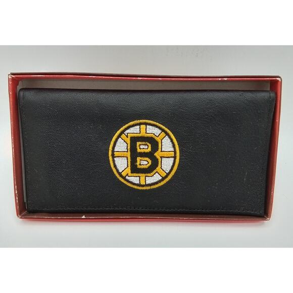 Boston Bruins NHL Genuine Cowhide Check Book Wallet - Picture 1 of 5